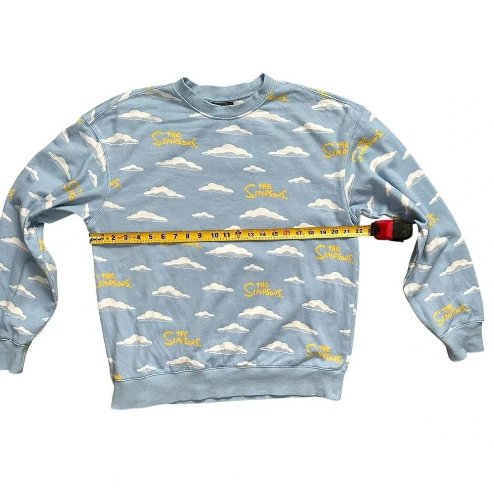 The Simpsons x‎ H&M Divided Blue Cloud Print Oversized Sweatshirt Men's Size M